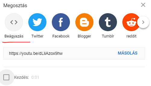 youtube videó beágyazása